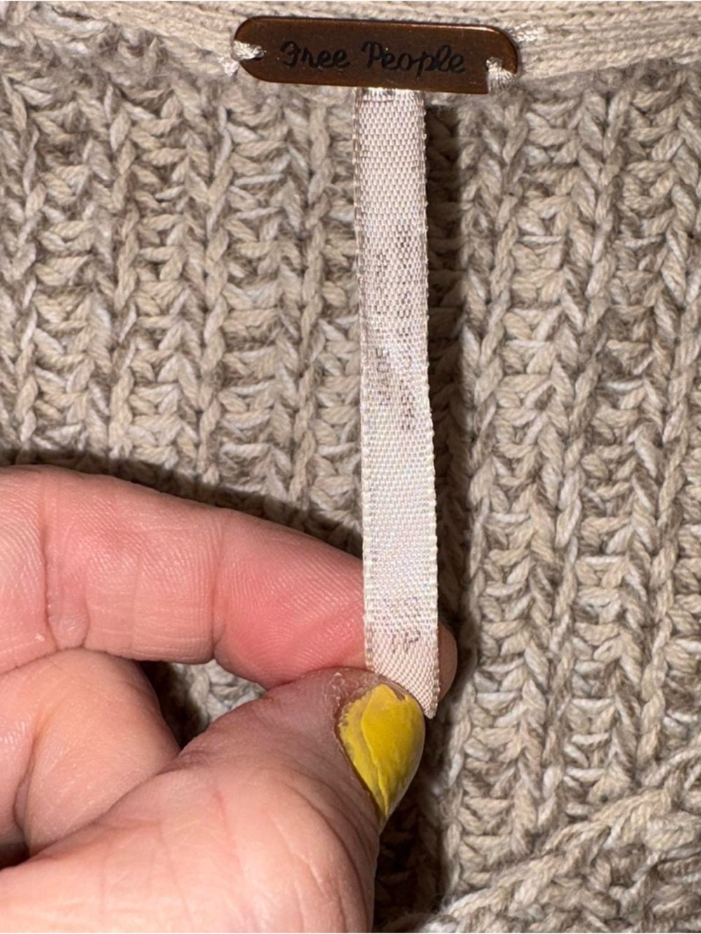 Free People Scoop Collar Knit Sweater — Beige Cream - Picture 6 of 8